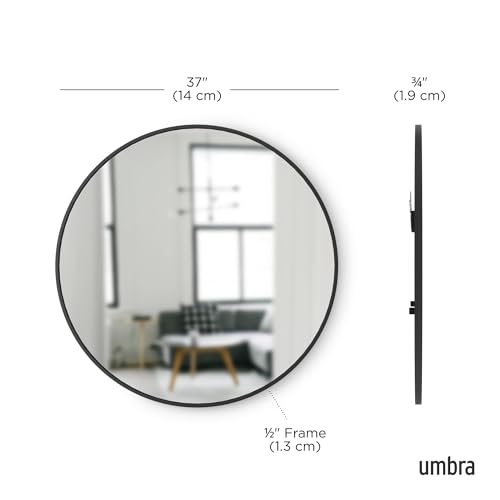 Modern Rubber Frame Wall Mirror - Black