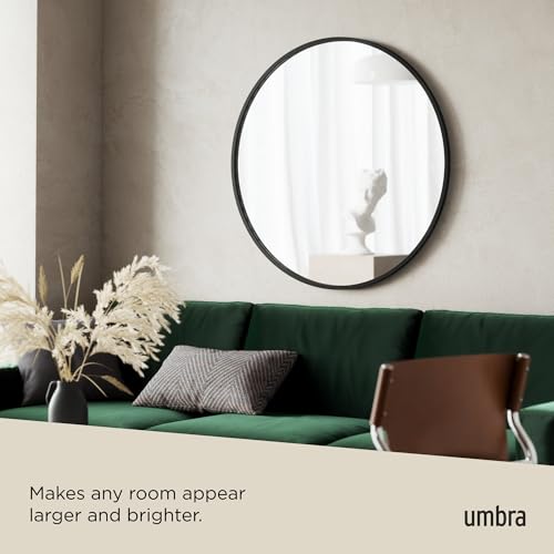 Modern Rubber Frame Wall Mirror - Black