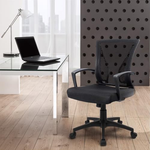 Mid-Back Swivel Desk Chair with Lumbar Support