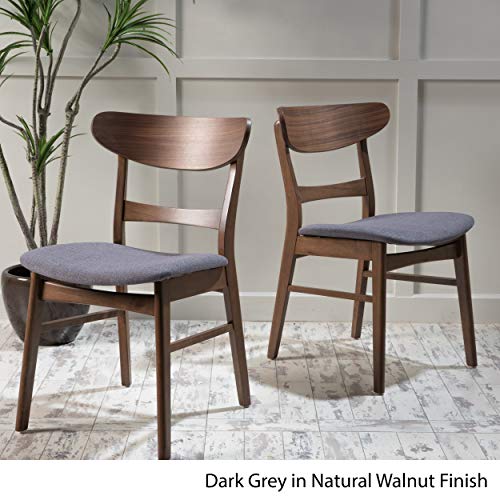 Idalia Dining Chairs, 2-Pcs Set, Dark Grey/Walnut