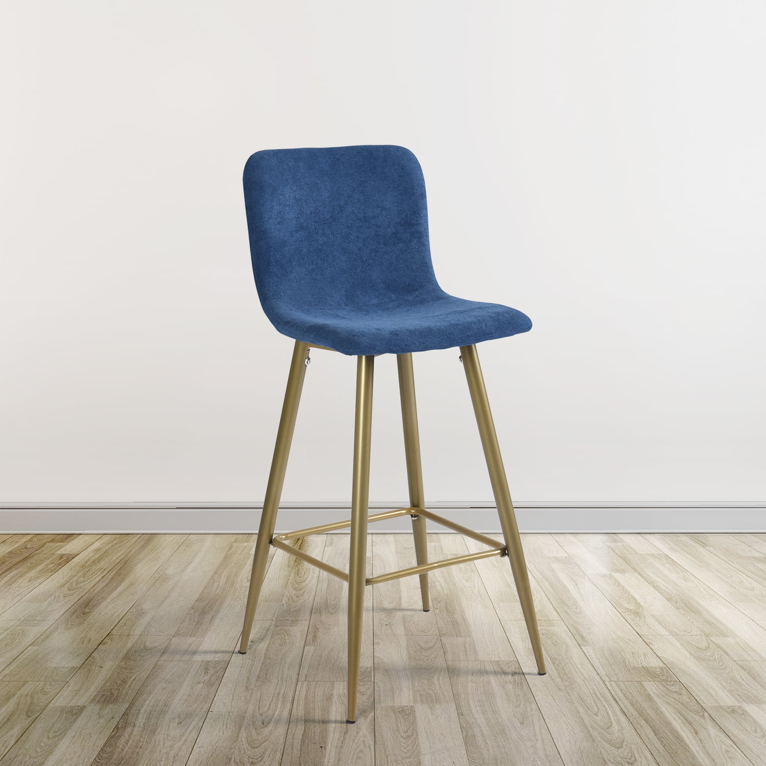 Blue Upholstered Bar Stools - Set of 2