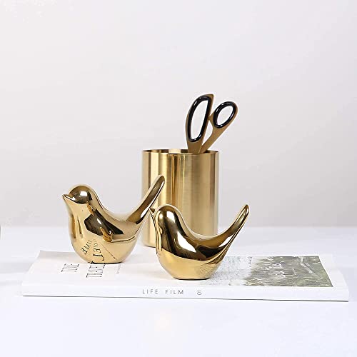 Gold bird statues for modern home decor