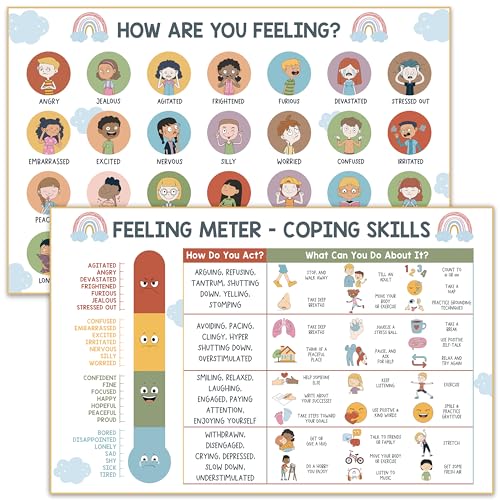 Kids Feelings Chart Poster for Home Education