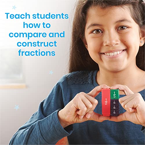 Rainbow Fraction Tower Cubes: Montessori Math Homeschool Set