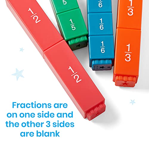 Rainbow Fraction Tower Cubes: Montessori Math Homeschool Set