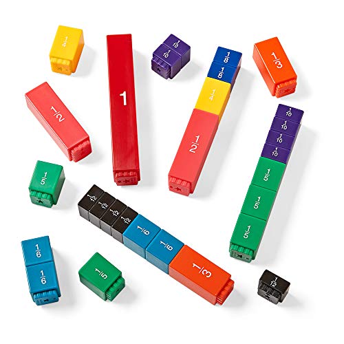 Rainbow Fraction Tower Cubes: Montessori Math Homeschool Set