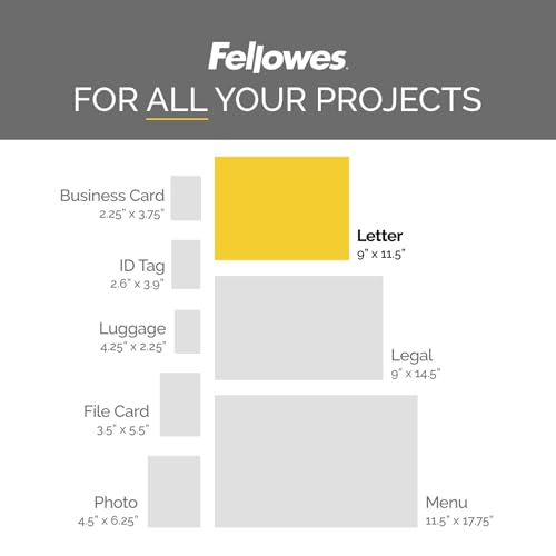 Fellowes Letter Size Laminating Pouches, 3 mil, 100-Pack