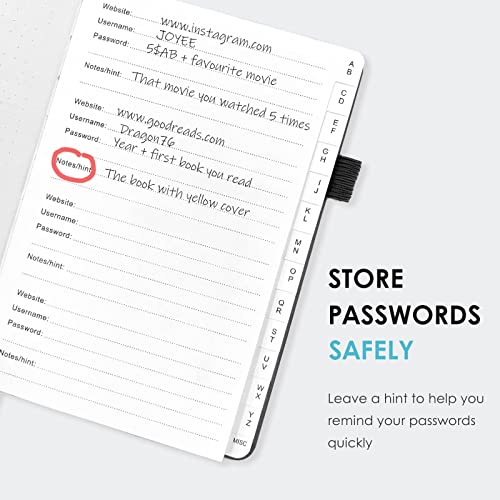 JXSELECT Elegant Password Book with Tabs & Organizer