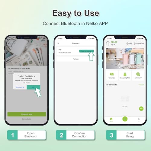 Portable Bluetooth Label Maker with Multiple Templates