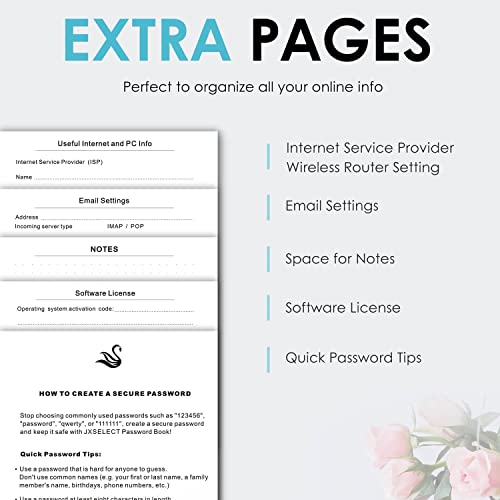 JXSELECT Elegant Password Book with Tabs & Organizer