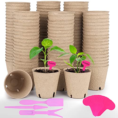 TULIADU 3.15" Biodegradable Seed Pots with Drainage