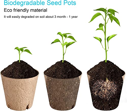 TULIADU 3.15" Biodegradable Seed Pots with Drainage