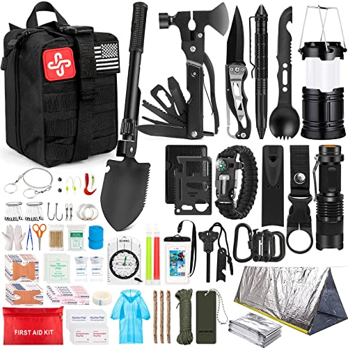 250Pcs Survival Gear Kit with Molle Bag for Homeschoolers