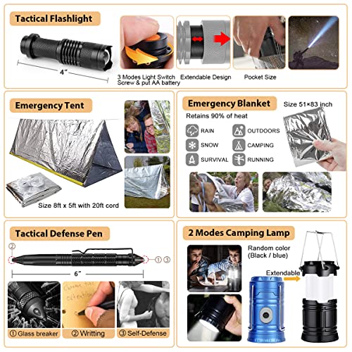 250Pcs Survival Gear Kit with Molle Bag for Homeschoolers