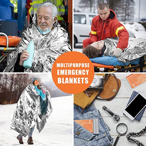 Emergency Mylar Thermal Blankets - Survival Kit (4-Pack)