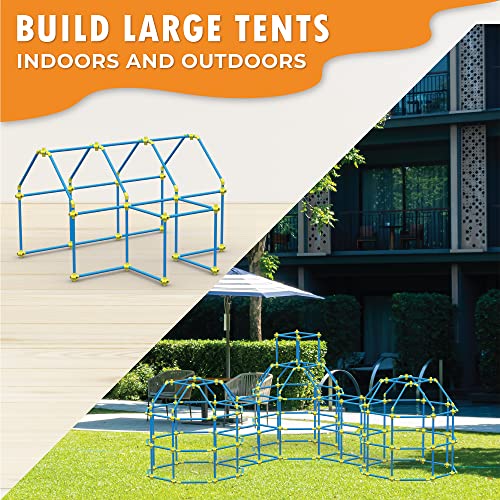 180pc Modular Fort Building Kit for Kids | STEM Toy Set | DIY Build Play Castle Tunnel House