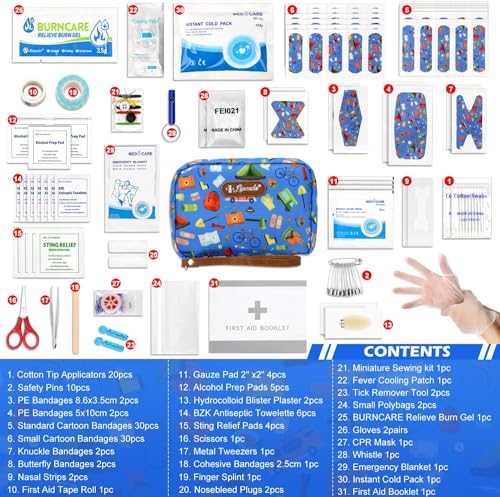 Kids All-Purpose Emergency First Aid Kit for Travel