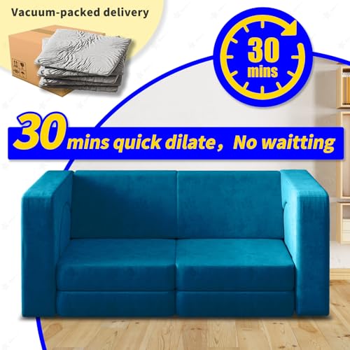 10PCS Modular Kids Play Couch for Homeschooling, Blue