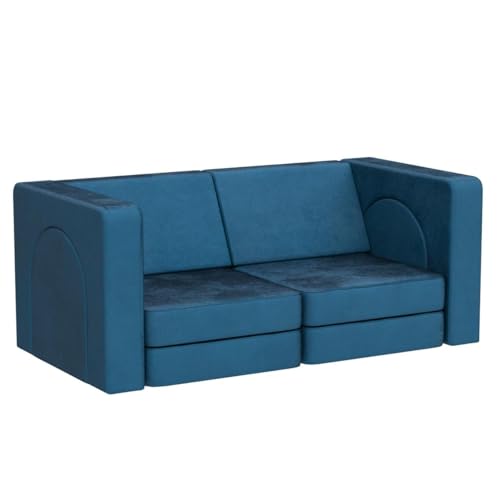 10PCS Modular Kids Play Couch for Homeschooling, Blue