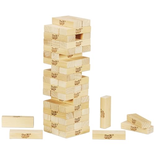 Classic Jenga Stacking Game with Hardwood Blocks