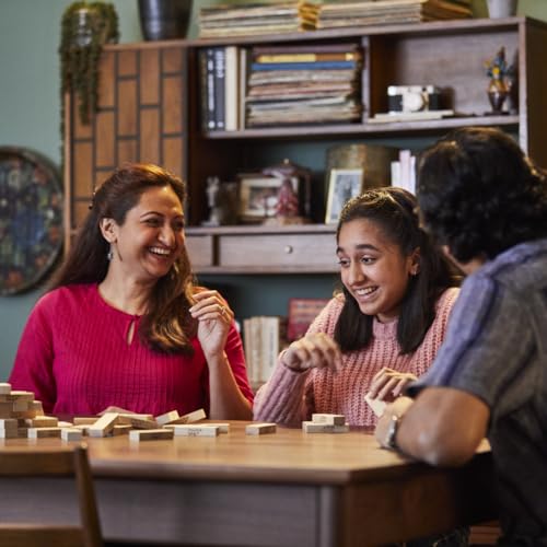 Classic Jenga Stacking Game with Hardwood Blocks