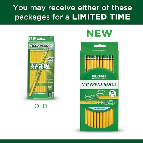 Ticonderoga Wood Pencils, 2 HB Soft, 12 Count