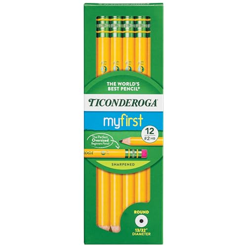 Ticonderoga My First Wood Pencils, Pre-Sharpened, 12 Count