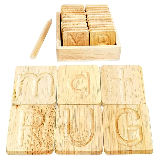 Montessori Wooden Alphabet Tracing Boards for Preschoolers