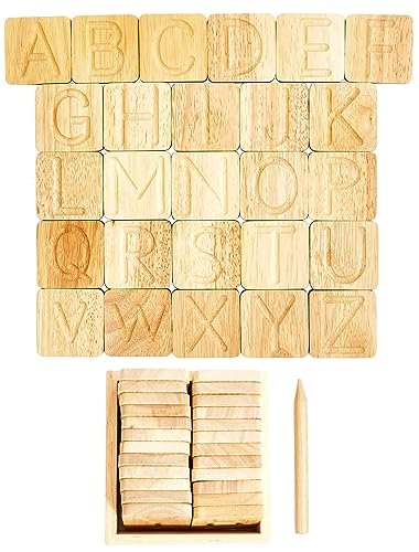 Montessori Wooden Alphabet Tracing Boards for Preschoolers