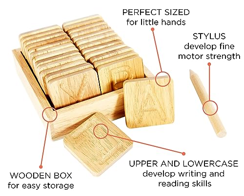 Montessori Wooden Alphabet Tracing Boards for Preschoolers