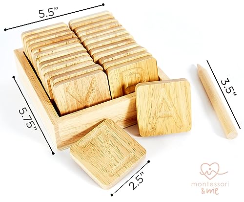 Montessori Wooden Alphabet Tracing Boards for Preschoolers