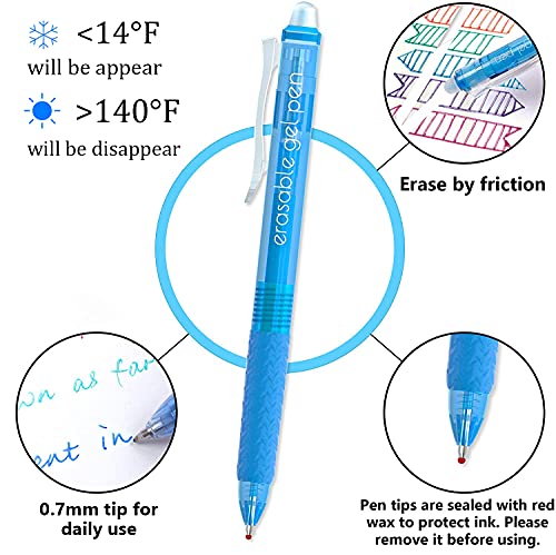 Vanstek 15-Color Retractable Erasable Gel Pens Clicker