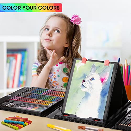 240-Piece Art Set with Trifold Easel for Kids