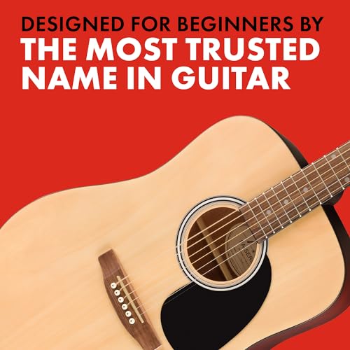 Beginner Acoustic Guitar with Free Lessons, Natural Finish
