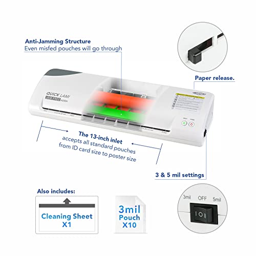 SINCHI 13" Laminator: Fast, Jam-free, Ideal for Homeschool