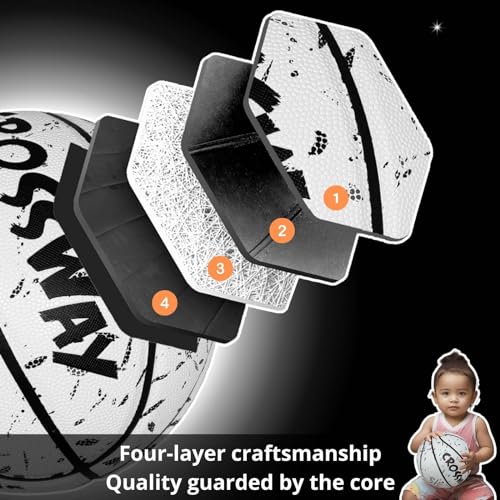 Men's MAIBOLE CROSSWAY Leather Basketball Size 7 White