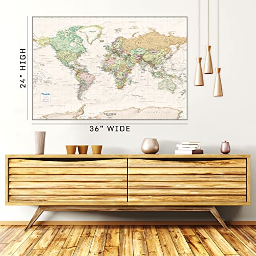 Executive & Educational Large Laminated World Map Poster