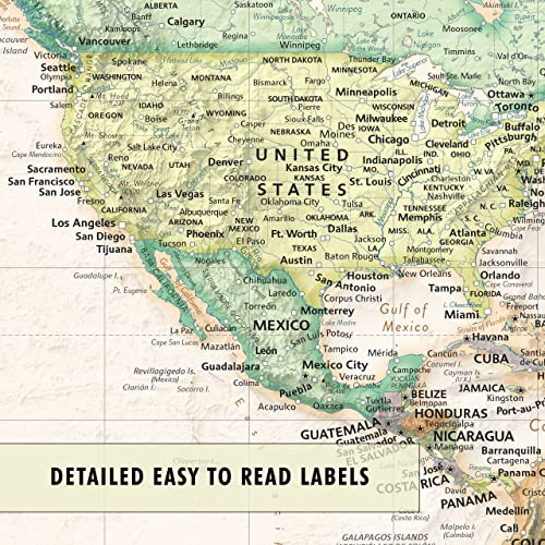 Executive & Educational Large Laminated World Map Poster