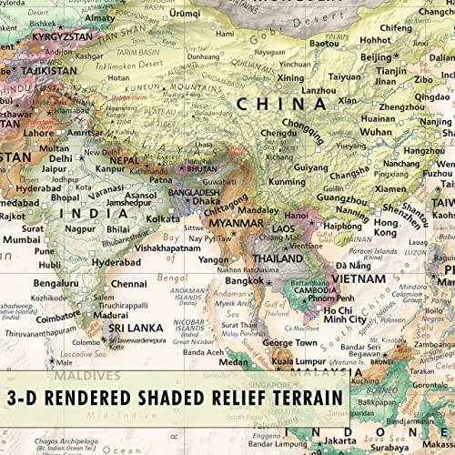 Executive & Educational Large Laminated World Map Poster