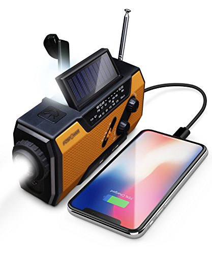 FosPower Emergency Weather Radio with Power Bank & SOS