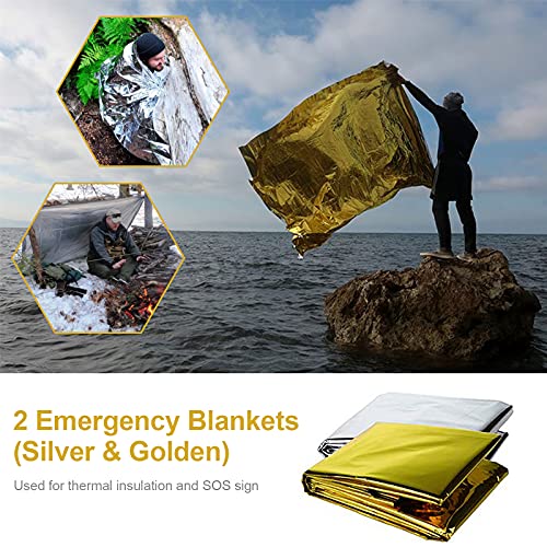 Yeacool 38" Folding Shovel with Pickaxe and Multitool