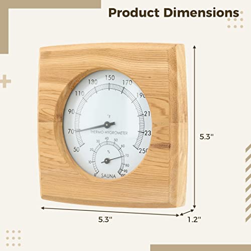 2 in 1 Wooden Sauna Thermometer and Hygrometer