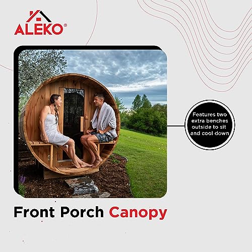 ALEKO Red Cedar Barrel Sauna with Harvia Heater