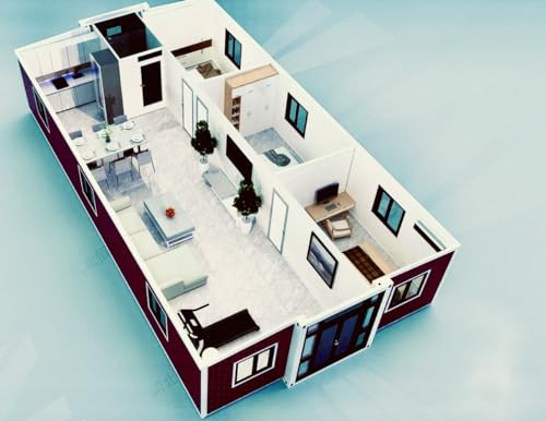 Modern Portable Tiny Home on Wheels, 40ft Container