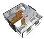 Expandable Tiny Prefab House with 2 Rooms