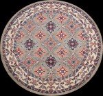 Geometric Round Area Rug - 5x5 Handmade Carpet