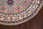 Geometric Round Area Rug - 5x5 Handmade Carpet