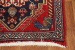 Red and Ivory Square Geometric Accent Rug 2x2 ft