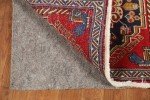 Red and Ivory Square Geometric Accent Rug 2x2 ft