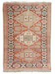 Vintage Hand-Knotted Beige Wool Area Rug 3x3